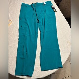 🆕 Infinity by Cherokee Men’s Fly Front Cargo Scrub Pants - Teal Blue - 2XL